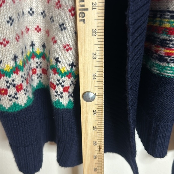 Talbots ladies FAIR ISLE SHAWL COLLAR OPEN SWEATER soft cozy small oversized - Picture 9 of 11